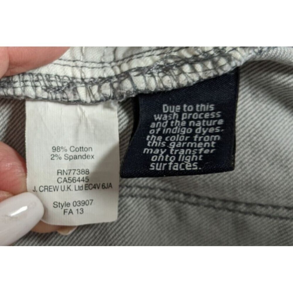 Women's J. Crew Grey Smoke Wash Toothpick Ankle Jeans Size 31 X 28 - Picture 11 of 11